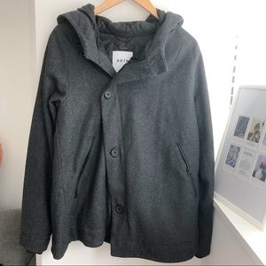 Burton Women’s Wool Coat Jacket Dark Grey Size Small Quilted inside